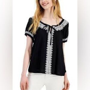 NWT style and co embroidered blouse size large boho style